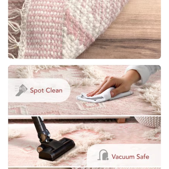 Pink Geometric Pattern Rug - Picture 4 of 5